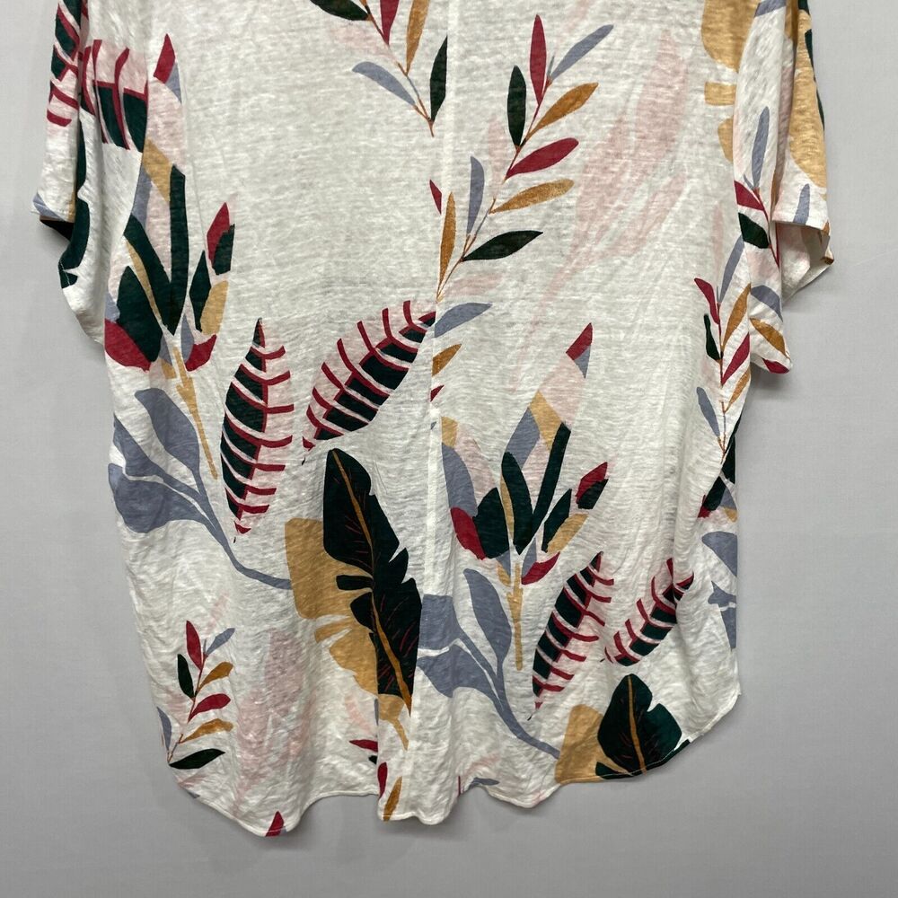 Cynthia Rowley Short Sleeve 100% Linen T-Shirt Tee Top Size 3X Floral M245 -28 - Picture 11 of 12